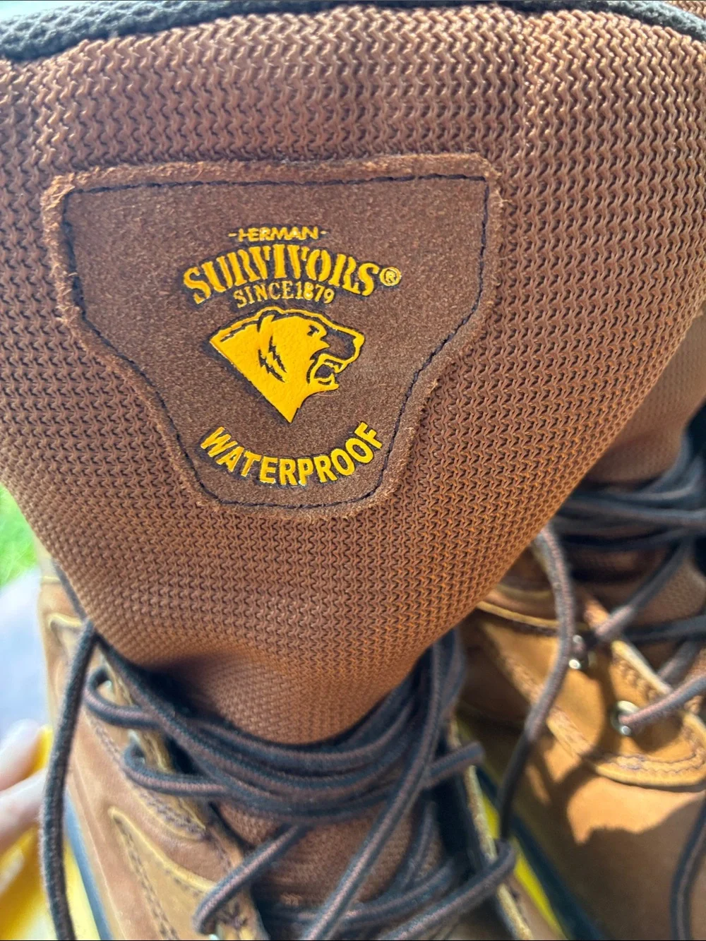 Waterproof Brown Men's Boat-Style Work Boots